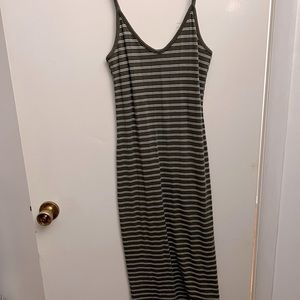 Green wild fable stripped body con dress